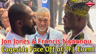 JON JONES AND FRANCIS NGANNOU FACE OFF [upl. by Ameer]