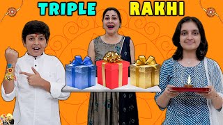 TRIPLE RAKHI  Rakshabandhan Gift  Festival Celebration with family  Aayu and Pihu Show [upl. by Eelrihs]