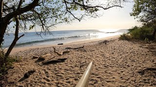 Sunset BACKWASH Shore Break Fun BLOODMOON TIDE  NICARAGUA RAW SURF POV [upl. by Rolanda]