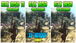 GTX 1050 Ti vs GTX 1650 gddr5 vs GTX 1650 gddr6 with i310100F  A Plague Tale Requiem [upl. by Ledarf]