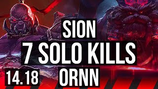 SION vs ORNN TOP  7 solo kills  NA Master  1418 [upl. by Aneala]