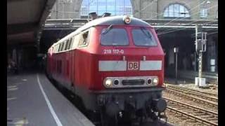 InterCity mit Doppeltraktion 218 nach Westerland in Hamburg DIESELPOWER [upl. by Rimisac]