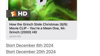 The grinch 2000 starts December 6 2024 amp December 20 2024 amp December 4 2026 [upl. by Lodie]