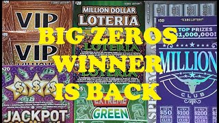 BIG ZEROS WINNER IS BACK💰💰💰200 PLAYING GAMES  TEXAS LOTTERY SCRATCH OFFS TICKETS [upl. by Ahsinwad124]