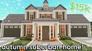 15k Bloxburg Autumn Suburban House Build 2 Story Tutorial [upl. by Loydie]