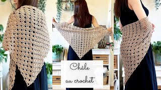 Comment faire un Châle facile au crochet 🧶 Léger et Doux ✨ Grand Modèle Débutant 🧶Tuto ⭐️ Chèche [upl. by Kristan]