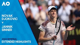 Novak Djokovic v Jannik Sinner Extended Highlights  Australian Open 2024 Semifinal [upl. by Notnats]