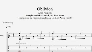 OBLIVION  Astor Piazzolla  Tablatura por Ramón Almeida [upl. by Nerita]