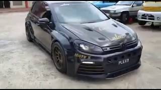 Volkswagen Golf MK6 Widebody Fender Kit Black Custom Modified Exhaust Racing JDM CE28 15 inch wheels [upl. by Samuelson]