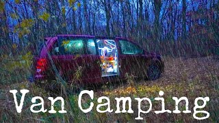 Car Camping in a Heavy Rain Storm Deep In the woods Van Life [upl. by Stubbs]