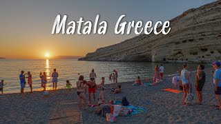 Crete Greece Matala nightlife walking tour in 4k Greece 2022 [upl. by Fasano]