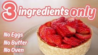 Easy Strawberry Tart Cake Recipe No Eggs No Butter No Oven [upl. by Dnalra770]