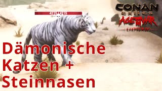 Dämonische Katzen und Steinnasen  Conan Exiles Age of War Chapter 4  Herausforderung Guide [upl. by Ailime]