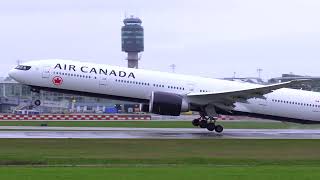 Air Canada 777300ER Takeoff From Vancouver International Airport [upl. by Enrika]