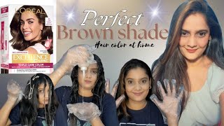 Loreal Excellence Hair Colour Review  Perfect Brown Shade  Hair colour at home [upl. by Tori]