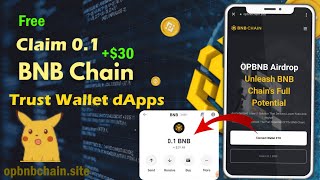 How to Get Claim 01 BNB 30 Free OPBNB Airdrop Gift [upl. by Arateehc]