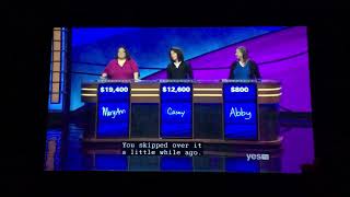 Jeopardy Daily Double in Double Jeopardy GONE WRONG 112118 [upl. by Ainimre]