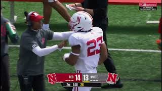 Dante Dowdell Rushing Touchdown Nebraska Husker Football Spring Game 42724 [upl. by Larimer]