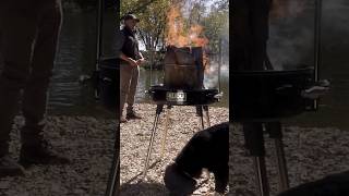 The Ultimate Fire Pit Grill  KUDU Fire Rings cooking camping campinglife grill [upl. by Alahcim535]