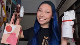 JULY HAUL PART 1 MECCA AND SEPHORA GLOSSIER CHARLOTTE TILBURY OLAPLEX OUAI MORPHE  MORE 💙 [upl. by Holton]