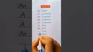 Use of A An  A An Uses  Indefinite Articles uses shortvideo [upl. by Fasano]