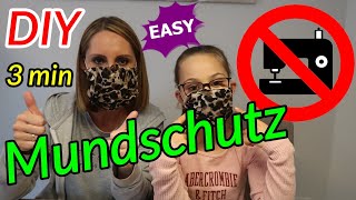 Mundschutz in 3 Minuten ohne Nähen Maske für Mund und Nase [upl. by Sletten]