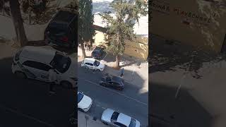 Car accident at the front of our building placecypruslife highlights ridesafecypruslife [upl. by Ynattib]