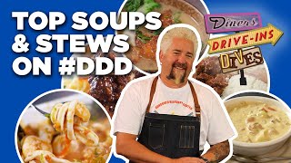 Top 10 DDD Soup amp Stew Videos with Guy Fieri  Diners DriveIns and Dives  Food Network [upl. by Keelia789]