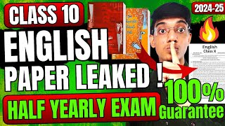 English Paper Leaked Half Yearly Class 10 🤯  Class10 English important questions  exphub [upl. by Yrffej639]