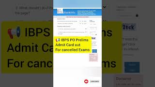 IBPS PO Prelims Admit Card out 2024 For cancelled exams ibps ibpspo ibpspoprelims bankexams2024 [upl. by Metts]