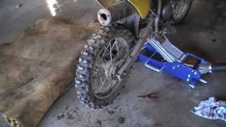 DRZ 125 HOW TO FIX A LOOSE CHAIN [upl. by Ahsenauj599]