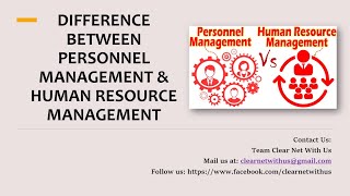 PERSONNEL MANAGEMENT vs HRM  BCOM  BBA  MCOM  MBA  UGC NET COMMERCE amp MANAGEMENT [upl. by Atteniuq]