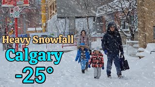 Heavy Snowfall and Extreme Cold 25° in Calgary Alberta Canada 🇨🇦 Calgary Snowfall canada [upl. by Waters]