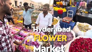 Hyderabad flower market  Gudimalkapur flower market  Hyderabad market [upl. by Alidus]