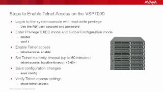 How to Enable Telnet Access on the Avaya VSP7000 [upl. by Hendrick]