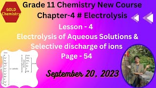 Grade 11 Chemistry Chapter  4 Electrolysis of aqueous solutions amp Selected discharge of ions [upl. by Raybin981]