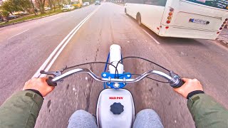 FUN motorcycle with PEDALS quotRIGA13 1983quot POV [upl. by Anirtek]