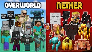 OVERWORLD vs NETHER  Minecraft Mob Battle [upl. by Zebadiah252]