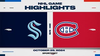 NHL Highlights  Kraken vs Canadiens  October 29 2024 [upl. by Nottnerb]