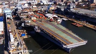 HII Unveils New Video of US Navys Next Supercarrier USS John F Kennedy CVN79 Dead Loads Tests [upl. by Nerha]