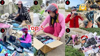 Top 5  Videos Found many phone new and broken in the Garbage Dump [upl. by Singer]