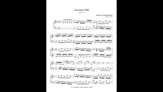 BACH Invention No 8 in F Major BWV 779 With sheet music [upl. by Aigroeg]