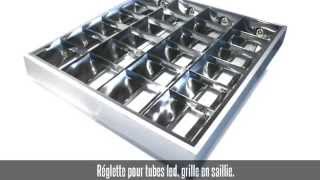 Réglette grille en saillie pour 4 tubes led 600 mm [upl. by Hike]