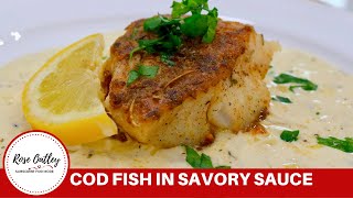 Cod Fish Recipe  How to cook Cod Fish with Creamy Butter Garlic Sauce [upl. by Nnaeinahpets]