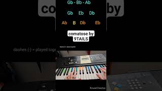 comatose by 9TAILS Piano Tutorial shorts [upl. by Aronel]