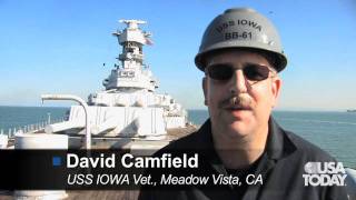 USS IOWA move from mothball fleet [upl. by Tobye]