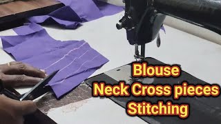 Blouse Neck Cross Piece Stitching blousestitching stitching blousedesignstitching [upl. by Girovard]