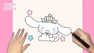 🌸HOW TO DRAW CUTE MAGICAL CINNAMOROLL 🩵☁️  STEP BY STEP  KAWAII DOODLE [upl. by Whalen]