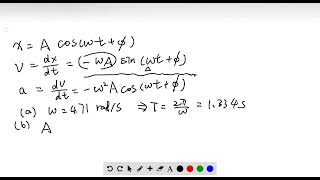 A 0 500 kg mass on a spring has velocity as a function of time given by 3 60 cms sin 4 71 rads2 Wh [upl. by Mooney]