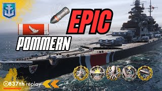 Pommern Battleship EPIC Gameplay How to Dominate Battles World of Warships wows worldofwarships [upl. by Kirenoj]